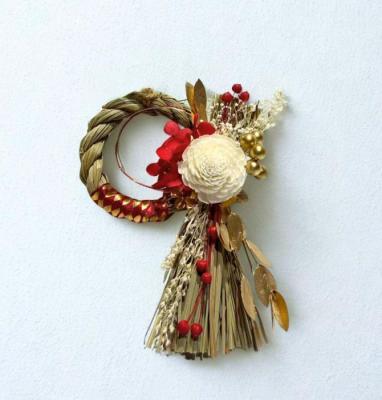 縦リングしめ飾りS　●ホワイト●