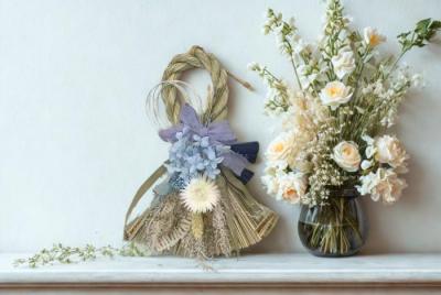 タッセルしめ飾り スワッグ2way　●ブルー●